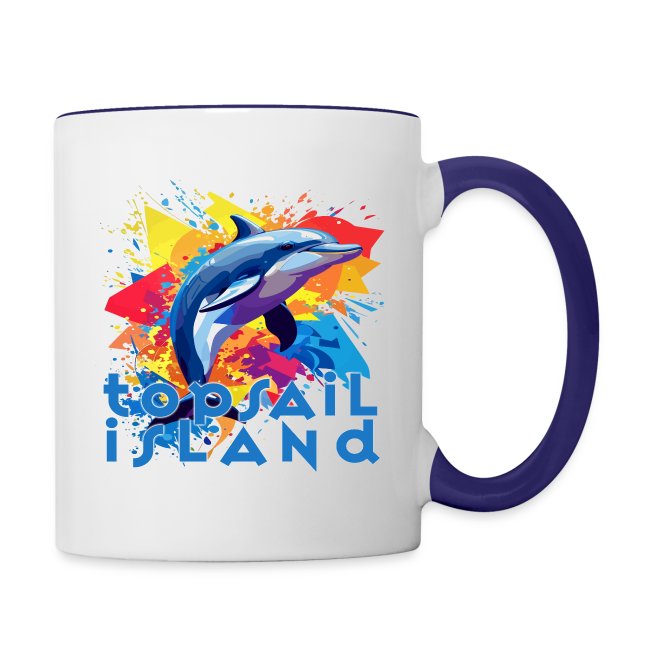 Topsail Island Dolphin Black T Coffee Mug